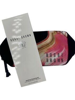 NIB Bobbi Brown Soothing Cleansing Oil Size 200 & Makeup Bag